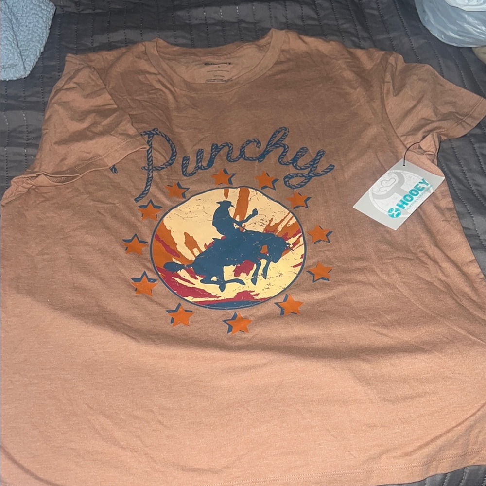 Hooey Brown 'Punchy' Camisole with Blue and Orange Design